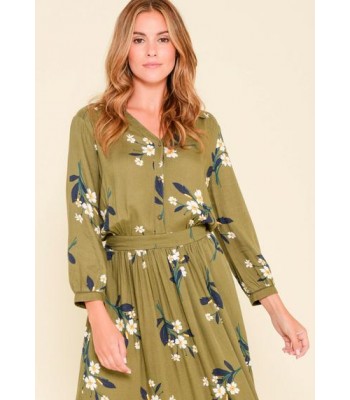 Brakeburn Primrose Olive Maxi Shirt Dress (Green) AW21